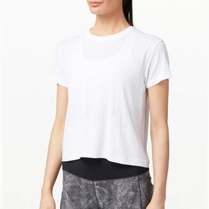 Lululemon Train to Be Short Sleeve Stripe White